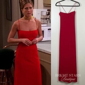 Extremely Rare Vintage Red Gown ASO Rachel Green Friends Darla Angel Maxi